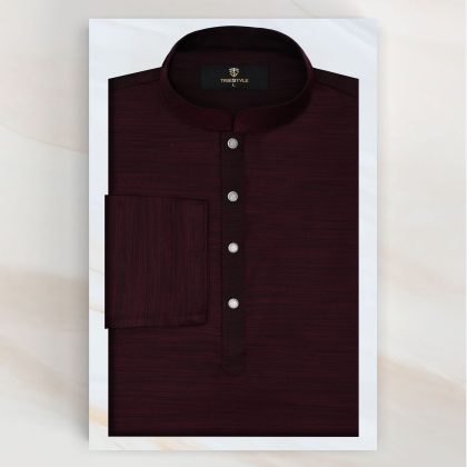 Royal Maroon Premium Cotton Panjabi