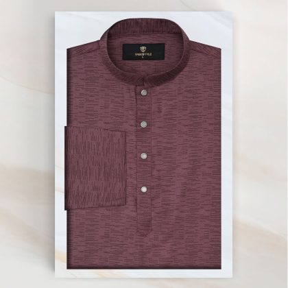 Dusty Rose Textured Cotton Panjabi