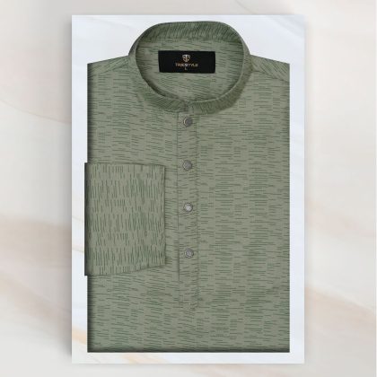 Sage Green Textured Cotton Panjabi
